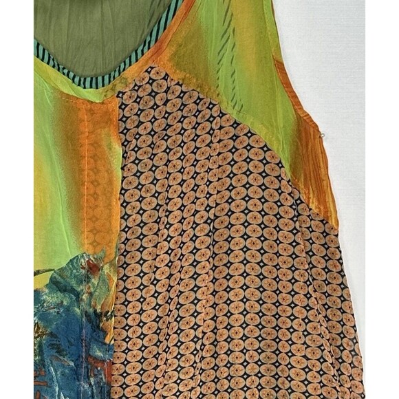Klozlyne Tunic Dress Art To Wear Bohemian Krinkle Flowy Colorful Sz PL‎ - Picture 5 of 6